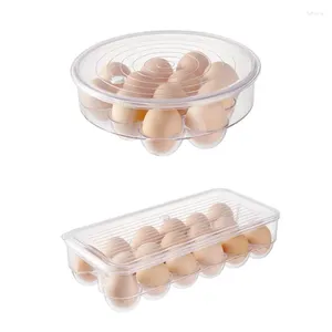 Botellas de almacenamiento Caja de contenedor de huevos transparente Nevera Soporte de plástico Bandeja Estante Cocina