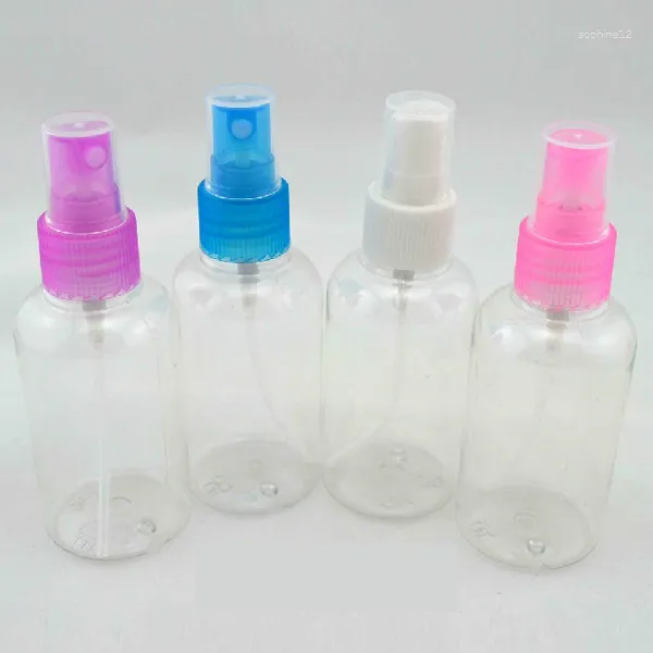 Botellas de almacenamiento Botella de spray vacía transparente Contenedor de maquillaje recargable de viaje portátil para productos de limpieza 75 ml ()