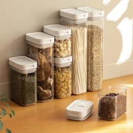 Bouteilles de rangement Clear Food Grade Plastic Jar Stand Airt Seolet for Kitchen Cereals Bean Organisateur