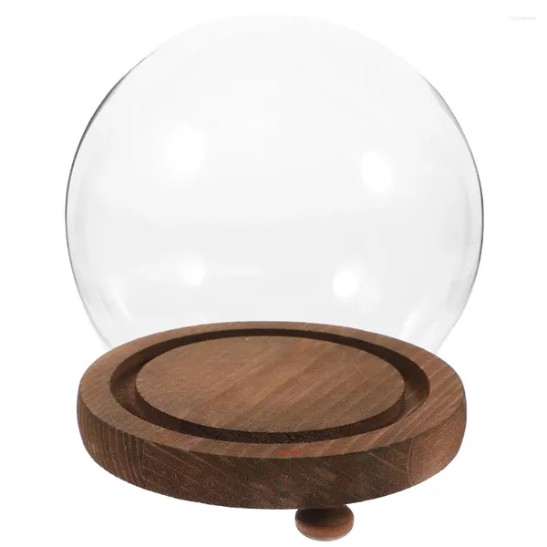 Bouteilles de rangement en verre transparent globes de cloche affichage dôme en bois de bille de bois 10 cm kit de snow globe kit artisanal cadeau