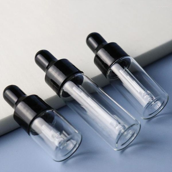 Bouteilles de stockage compte-gouttes en verre transparent divisé en bouteille d'huile essentielle cosmétique 1 ml 2 ml 3 ml 4 ml 5 ml