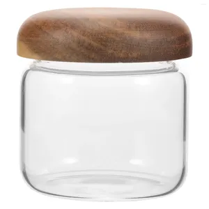 Bouteilles de rangement pot en verre transparent avec récipient de plats à couvercle hermétique pour la confiture de grains de café miel