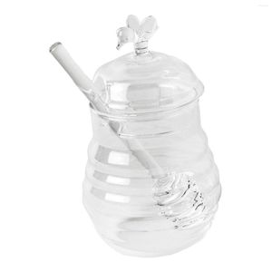 Bouteilles de stockage Pot de miel transparent, porte-sirop, plat de ruche, Pot de cuisine pour armoire, garde-manger, bureau