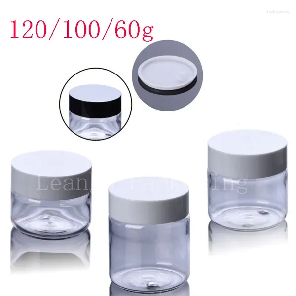 Bouteilles de stockage, Pot en PET Transparent, bouchons à vis, masque vide Transparent, crème, récipient en plastique, couvercle, Pot cosmétique 60g 100g 120g