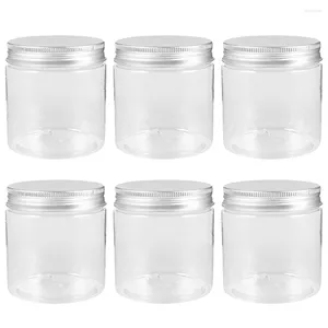 Opslagflessen Doorzichtige plastic Mason Jar Aluminium dekselpotten Draagbare snackcontainers Voedselhouder Glas met deksels