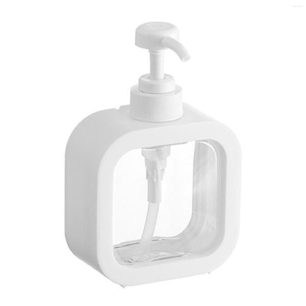 Bouteilles de rangement des distributeurs de pompes en plastique transparent carrés de bouteille de salle de bain vide adaptée et cuisine