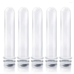 Bouteilles de rangement tubes à essai en plastique transparent avec caps 20pcs 25x140 mm pour les expériences scientifiques Party décorer la maison