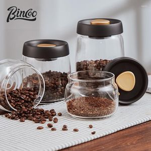 Opslagflessen Koffieboon Jar Food Grade Glas Verzegelde Container Poeder Vacuüm Met Lepel