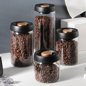 Bouteilles de rangement grains de café en verre Store étanche à l'air avec style avec un pot à l'épreuve de fuite scellé 1200 ml