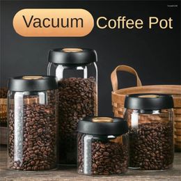 Botellas de almacenamiento Granos de café Tanque sellado al vacío Vidrio con escape A prueba de humedad Hojas de té Organizador Contenedor Artículos para el hogar