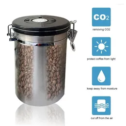 Opslagflessen koffiepot roestvrijstalen containerbus luchtdichte keuken voor gronden