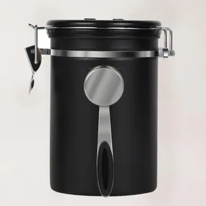Bouteilles de rangement pot de café en acier inoxydable en acier inoxydable Conteneur de cuisine étanche à l'air pour terre haricots à la farine de farine de farine