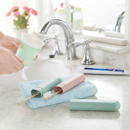 Opslagflessen kleurrijke snoepkleur draagbare reis tandenborstel buis deksel beschermen doos gezondheid tanden borstels beschermer