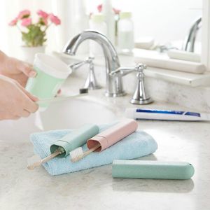 Bouteilles de stockage coloré bonbons couleur Portable voyage brosse à dents Tube étui de protection protéger boîte santé brosses à dents protecteur