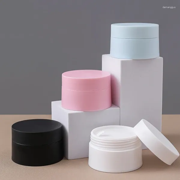 Bouteilles de stockage Pot de crème vide coloré, conteneur de maquillage cosmétique, bouteille ronde rechargeable, boîte en plastique, outil de voyage 5g/15g/20g/30g/50g