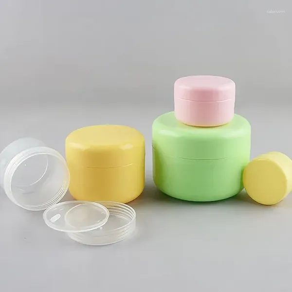 Bouteilles de rangement colorées, pot de crème vide, récipient de maquillage cosmétique, bouteille ronde rechargeable, boîte en plastique, outil de voyage 10g