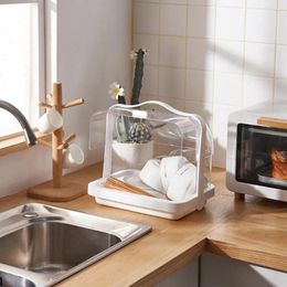 Bouteilles de stockage Boîte à pain compacte Image à l'épreuve de la poussière Portable portable facile à nettoyer pour les muffins Rouleaux Gâteau