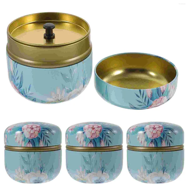 Bouteilles de rangement Conteneurs Conteneurs Mini Metal Tea Tin Round Round Poids d'air chinois Vintage Iron Boîtes-cadeaux Coffee