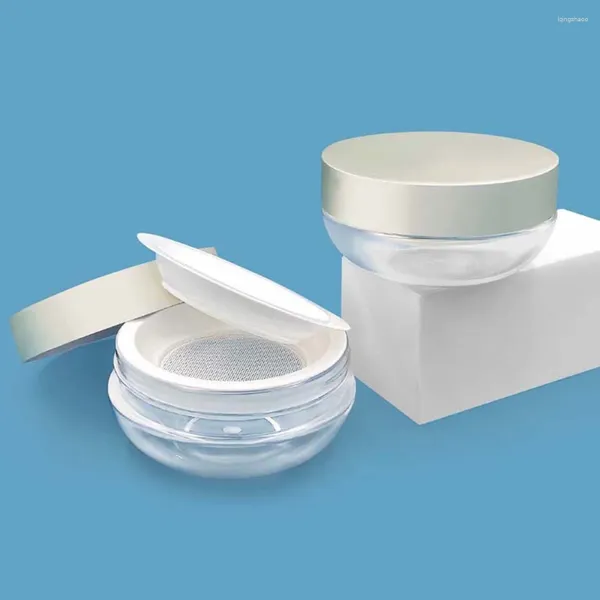 Bouteilles de rangement pratiques en poudre lâche réutilisables boîte en vrac en plastique portable contenant cosmétique multifonction avec tamis