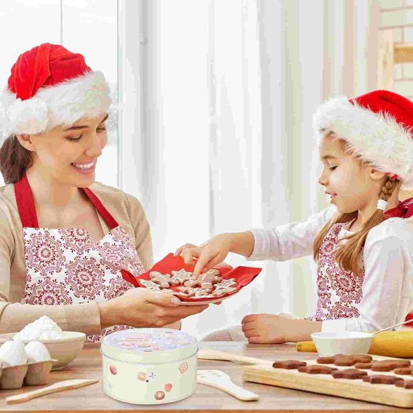 Botellas de almacenamiento Jar de galletas Caja de Navidad para regalos Case de azúcar huevos de la oficina Decoración de la oficina Joyas de hojalata con tapas