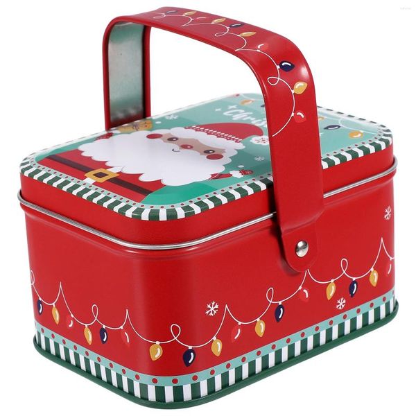 Bouteilles de rangement Cookie Tin avec couvercle Boîte-cadeau Tins Plats de Noël