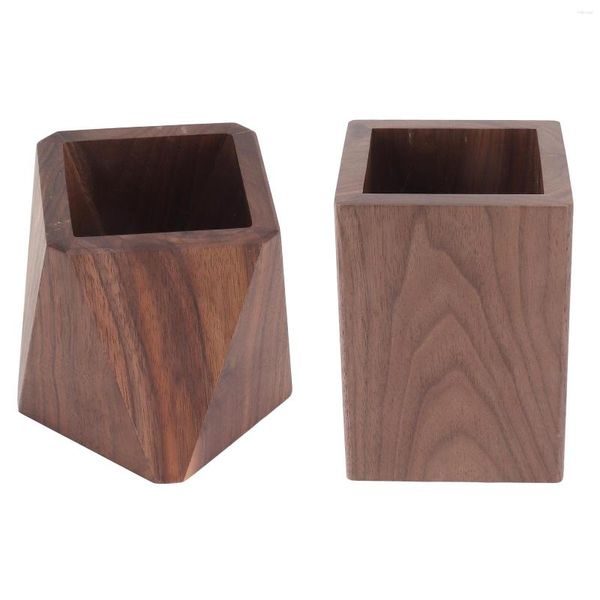 Botellas de almacenamiento Contenedor de utensilios de cocina Alisado Estable Gran capacidad Portalápices de madera simple para cocina Oficina familiar