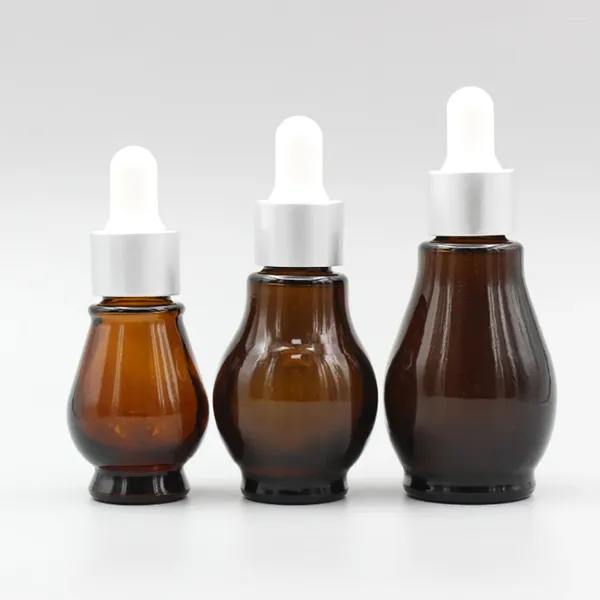 Bouteilles de rangement Emballage cosmétique 30 ml de flacons en verre flacon dropper ambre 1 oz sérum pour la crème