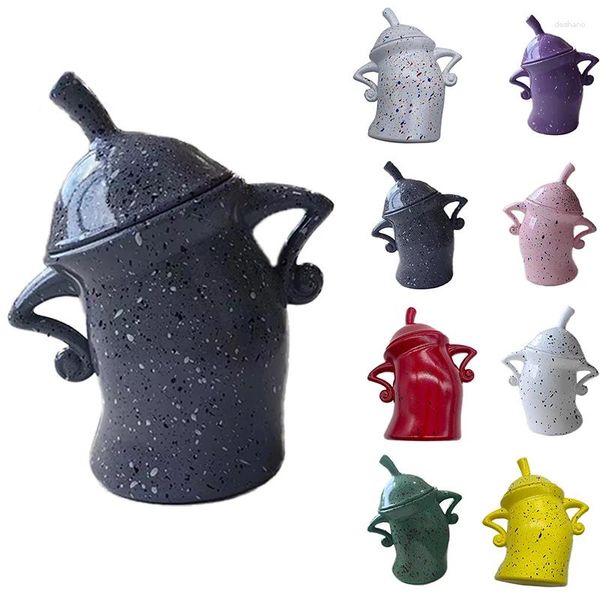 Bouteilles de stockage Creative Bras mignons Akimbo Tasses Dessin animé Bidon avec attitude Résine Plastique Pot de nourriture Conteneur de cuisine Ornements drôles