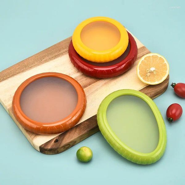 Bouteilles de rangement Creative Fruit Crisper Silicone Film scellé Scellé Boîte de réfrigérateur Boîte à légumes Avocado
