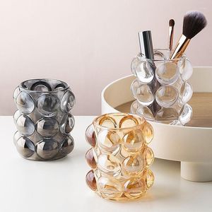 Opslagflessen creatieve penhouder kristal cosmetische borstel vat decoratie transparante Noordse eenvoudige huisdecorecontainers