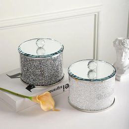 Opslagflessen Kristalglas Koekjescontainer Met Verpletterde Diamant Decoratieve Keuken Snoeppot Tin Voor Bruiloft Thuis Decoratio