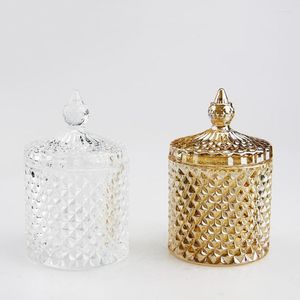 Bouteilles de stockage cristal bocal en verre bougie bouteille cosmétique boîte à bijoux conteneur de bonbons Transparent artisanat décoration de la maison moderne