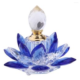 Bouteilles de rangement en verre cristal de lotus fleur de feuille de parfum vide parfum vide figurine