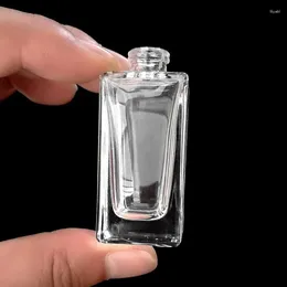 Bouteilles de rangement en verre carré blanc en verre 15 ml de bouteille rechargeable parfum long dispensador de pulvérisation à baïonnette de 13 mm