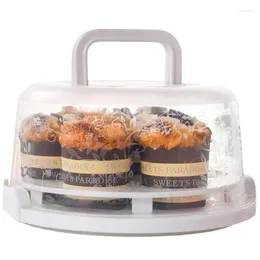 Bouteille de rangement Carrier Cupcake Carrier 7-Slot Round Cake Container Porte-gâteau avec couvercle et manche en dôme