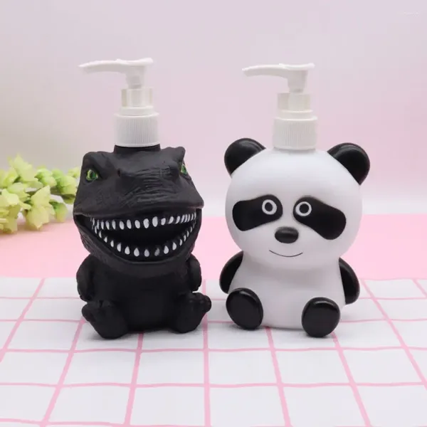 Bouteilles de rangement mignon dessin animé bouteille de pompe vide sous-solitaire 300 ml gel de douche panda appuyant un savon de savon distributeur