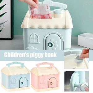 Opslagflessen Leuke Piggy Bank Anime Cartoon Square Geldboxen met slot en voor Notes Children Xmas Gift Random Stickers Q9Q2