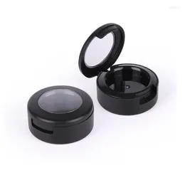 Botellas de almacenamiento DIA 26 mm Sombra de ojos Compact Matte Black Paleta de sombras de ojos pequeñas Vacá Cosmético Container de lápiz labial redondo Caja de embalaje 50 PCS