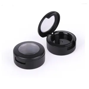 Bouteilles de rangement dia 26 mm ombre compacte compacte noire petite palette de fard à paupières vide contenant cosmétique rond à lèvres rond Boîte d'emballage 50 pcs