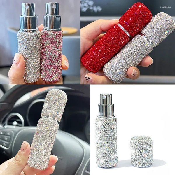 Bouteilles de rangement bouteille de parfum incrusté de diamant 10 ml en verre de pulvérisation Cosmetics Cosmetics Échantillon de flacons mini-outil de maquillage rechargeable