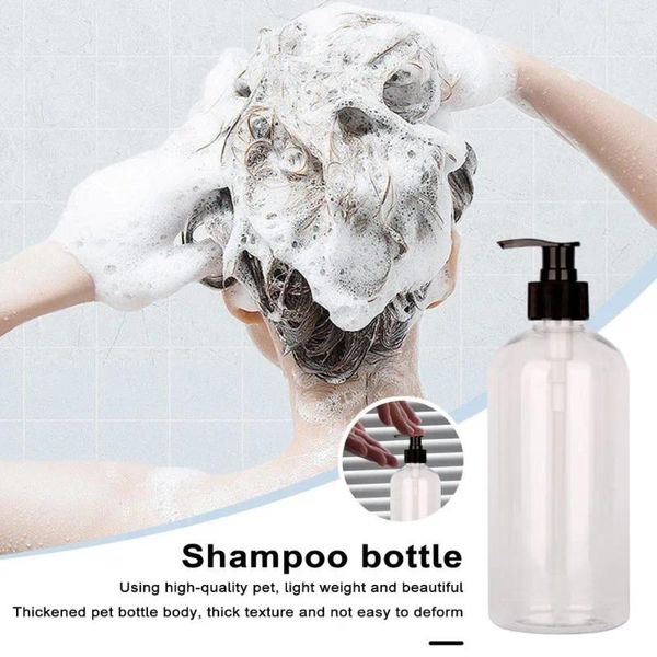 Bouteilles de rangement dispensant avec conception inférieure animal de compagnie polyvalent pour différents produits liquides shampooing de pompe sans BPA durable