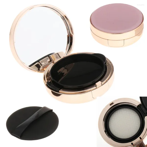 Bouteilles de rangement, boîte de fond de teint vide avec bouffée de poudre, conteneur de crème BB, étui de maquillage, miroir, coussin d'air cosmétique