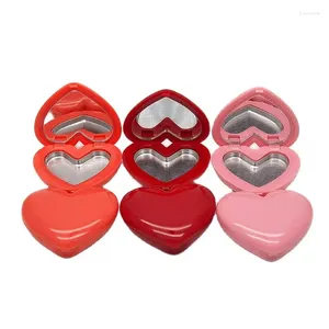 Bouteilles de rangement Boîte de maquillage de maquillage bac à lèvres Boîte d'emballage Échantillon Test Palette de fards à paupières en forme de cœur multicolores avec casseroles en aluminium 30 PCS