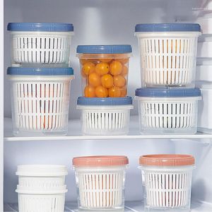 Opslagflessen Dubbele doos Vershoudbare koelkast Organizer Keukenaccessoires Fruit Groene ui Knoflook Gember Voedselcontainer