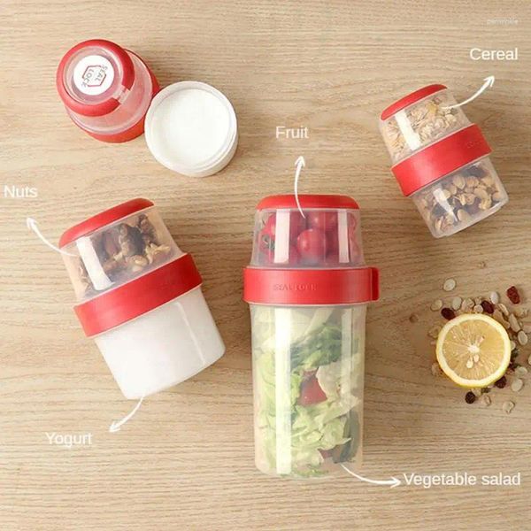 Botellas de almacenamiento de doble capa, cajas organizadoras de Yogurt y granos, contenedor portátil para mantenimiento fresco de alimentos, accesorios de cocina, tarros