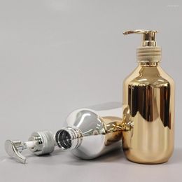 Bouteilles de stockage Distributeur de savon durable Lavage corporel léger Rechargeable Bouche en spirale Shampooing plaqué couleur argent doré
