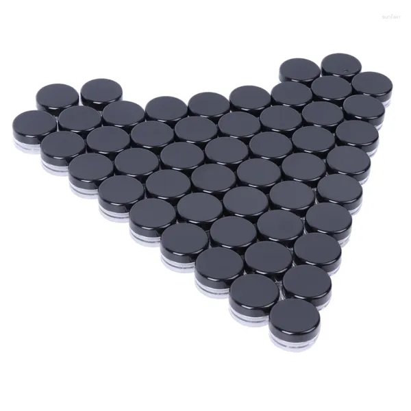 Bouteilles de stockage E1YE 50pcs maquillage pot cosmétique échantillon conteneur vide en plastique couvercle rond petite bouteille