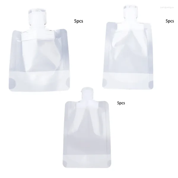 Bouteilles de rangement E1ye 5pcs Refipillable Sac de support de compression vide pour lotion Gel de douche de shampooing