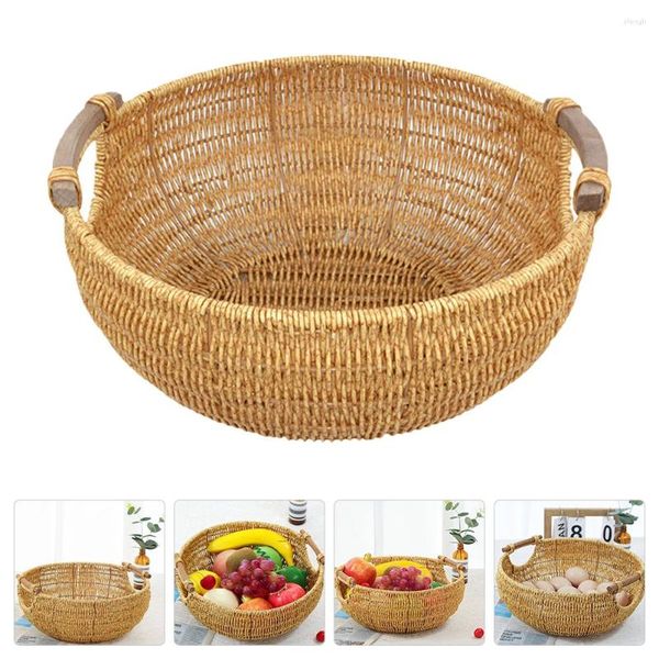 Bouteilles de rangement, panier à œufs, paniers à légumes, conteneur tissé, grand plateau à pain en bois, organisation pour enfant