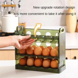 Bouteilles de rangement Boîte d'oeufs pour le réfrigérateur peut être réversible à trois couches de 30 plateaux de cuisine à domicile en plastique.